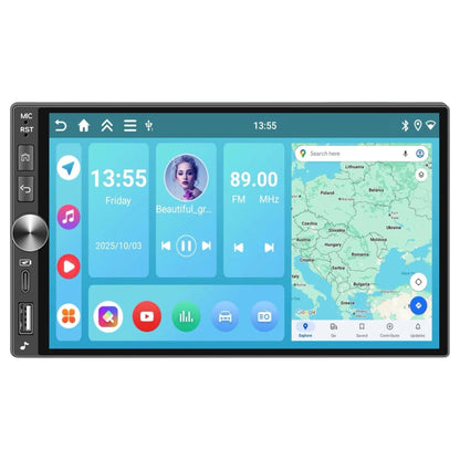 Navigație Auto 2DIN Universală 4GB+128GB cu Android, ecran 7 Inch INCELL HD, CarPlay Wireless, Android Auto Wireless, DSP Audio, GPS, Bluetooth și WiFi